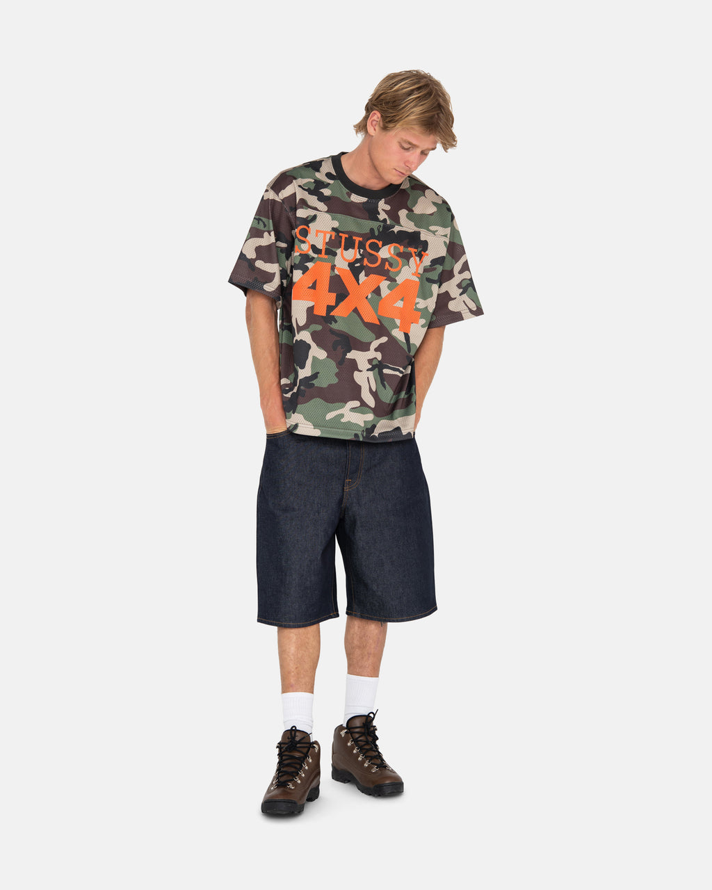 Stussy 4x4 Mesh Football Jersey Camo | 5619IQEMR