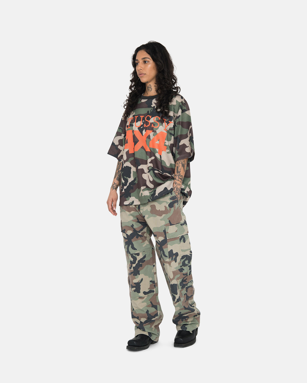 Stussy 4x4 Mesh Football Jersey Camo | 5619IQEMR