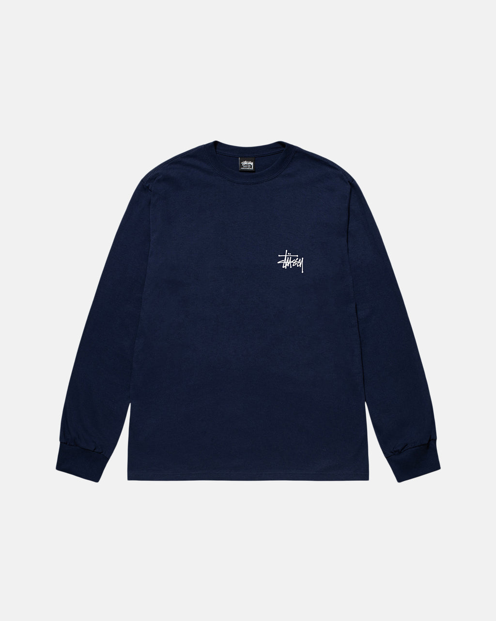 Stussy Basic Ls Løbe T-shirt Mørkeblå | 7102EKQCP