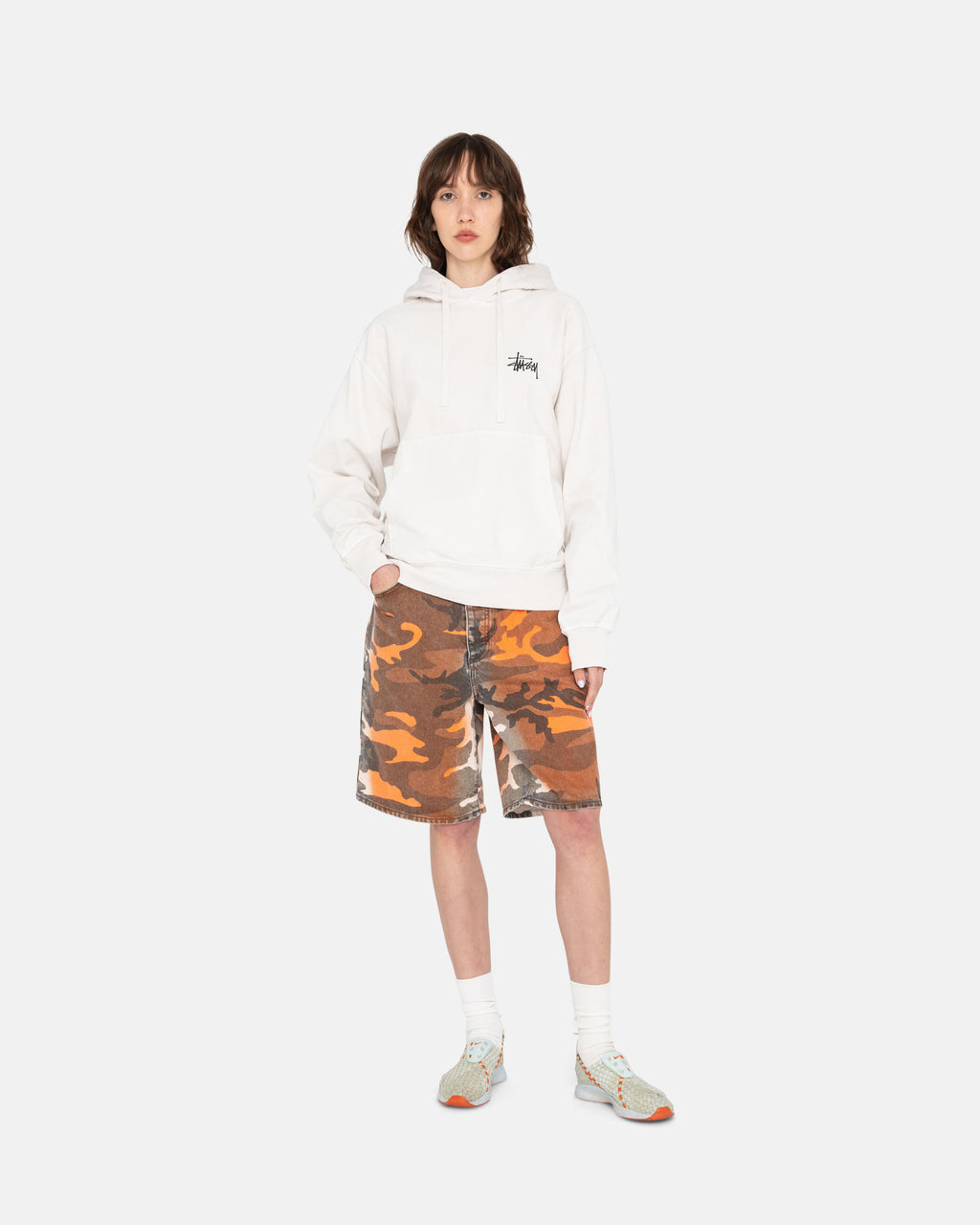 Stussy Basic Pigment Dyed Hættetrøje Beige | 3408FGZYS