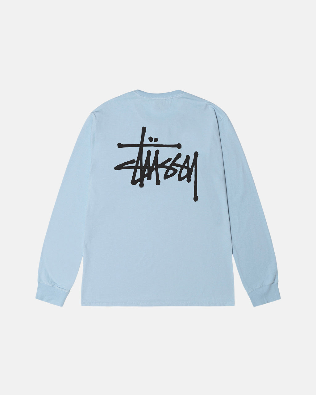 Stussy Basic Pigment Dyed Ls Løbe T-shirt Blå | 3687ZPHVF