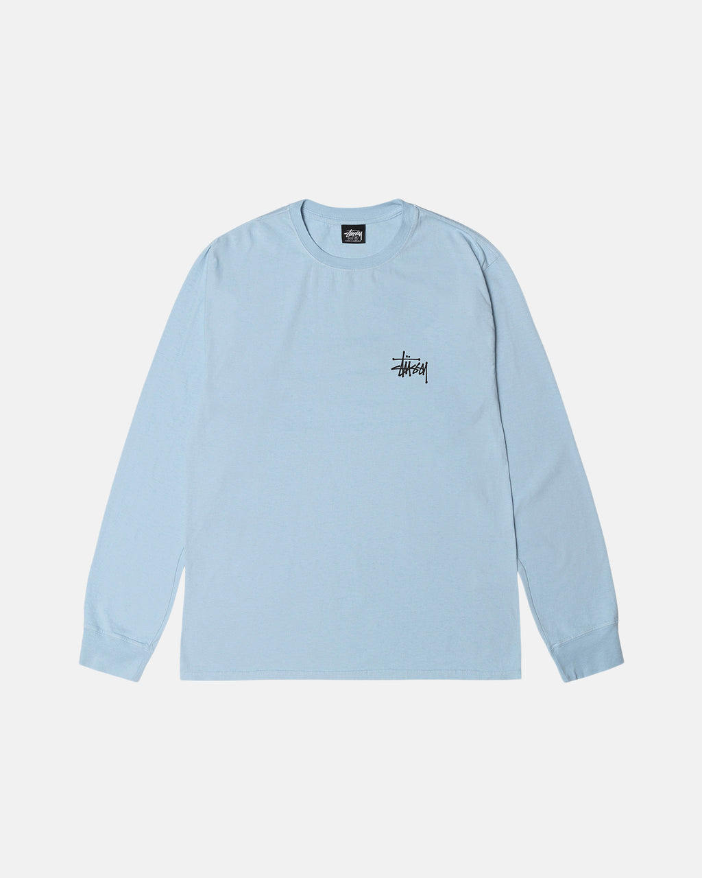 Stussy Basic Pigment Dyed Ls Løbe T-shirt Blå | 3687ZPHVF