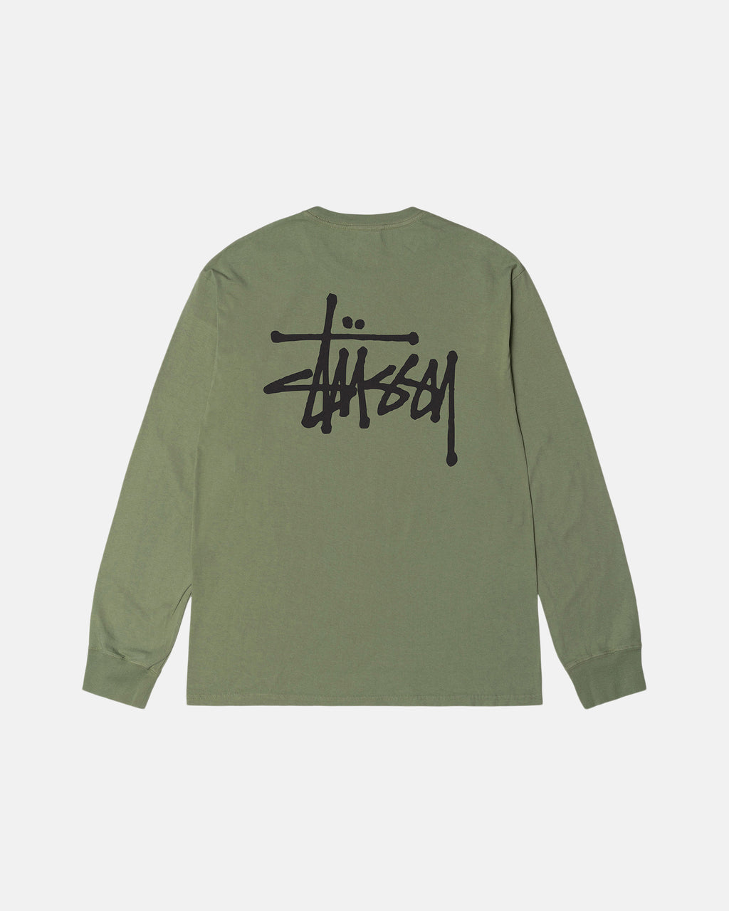 Stussy Basic Pigment Dyed Ls Løbe T-shirt Artichoke | 4856LZPFE