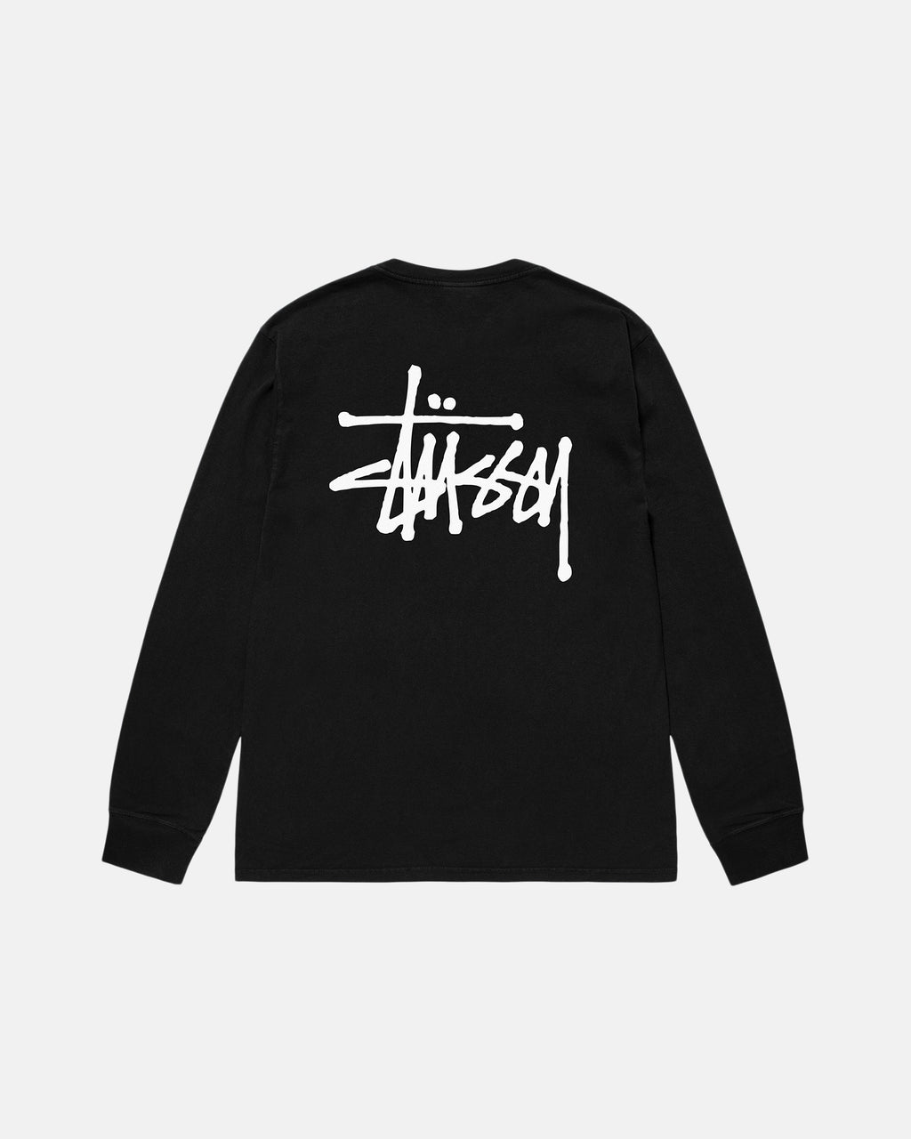 Stussy Basic Pigment Dyed Ls Løbe T-shirt Sort | 6534JQOMZ