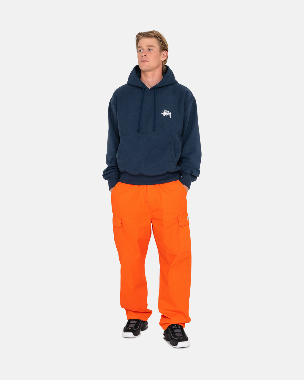 Stussy Basic Stüssy Hættetrøje Mørkeblå | 1530GZOYL