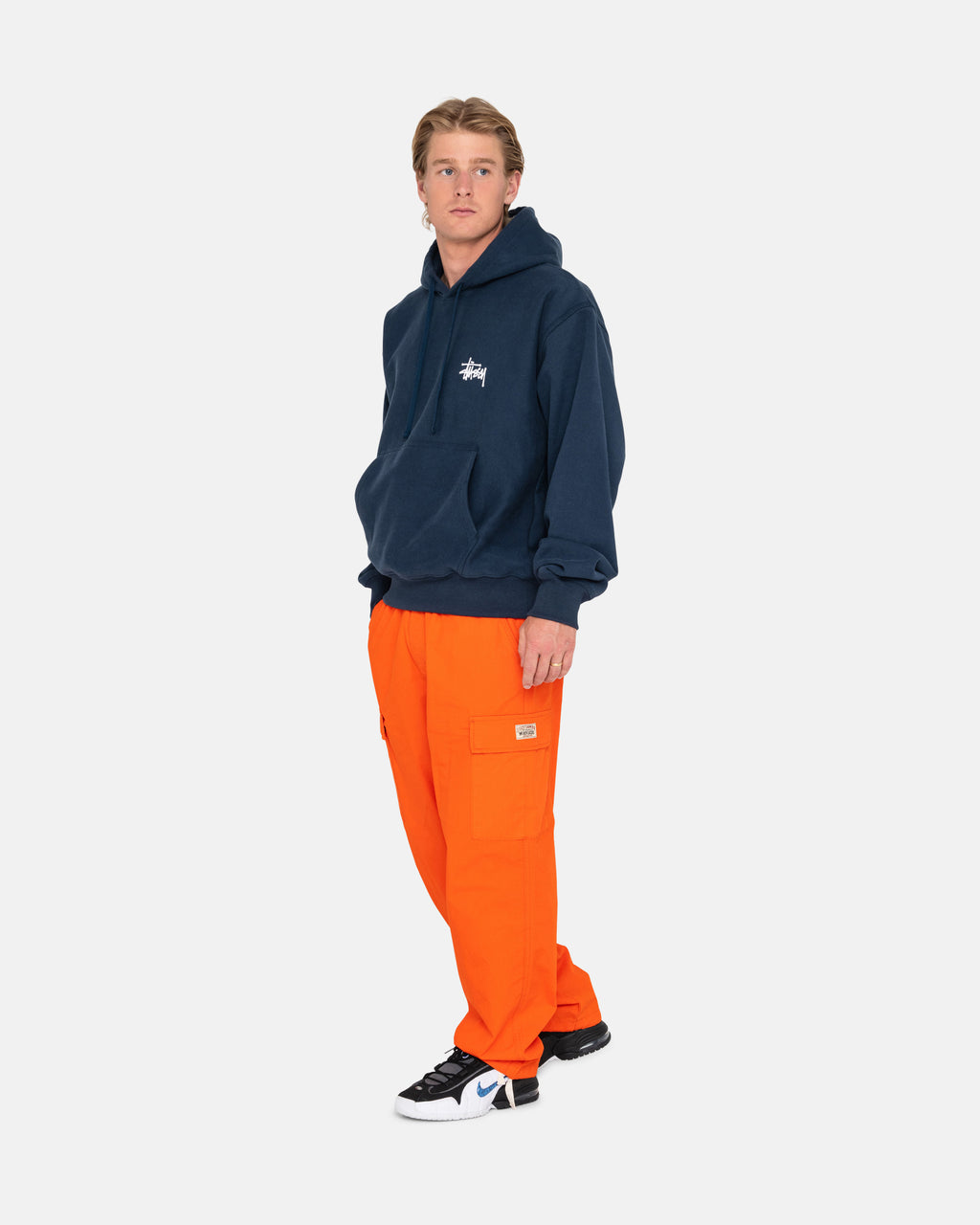 Stussy Basic Stüssy Hættetrøje Mørkeblå | 1530GZOYL