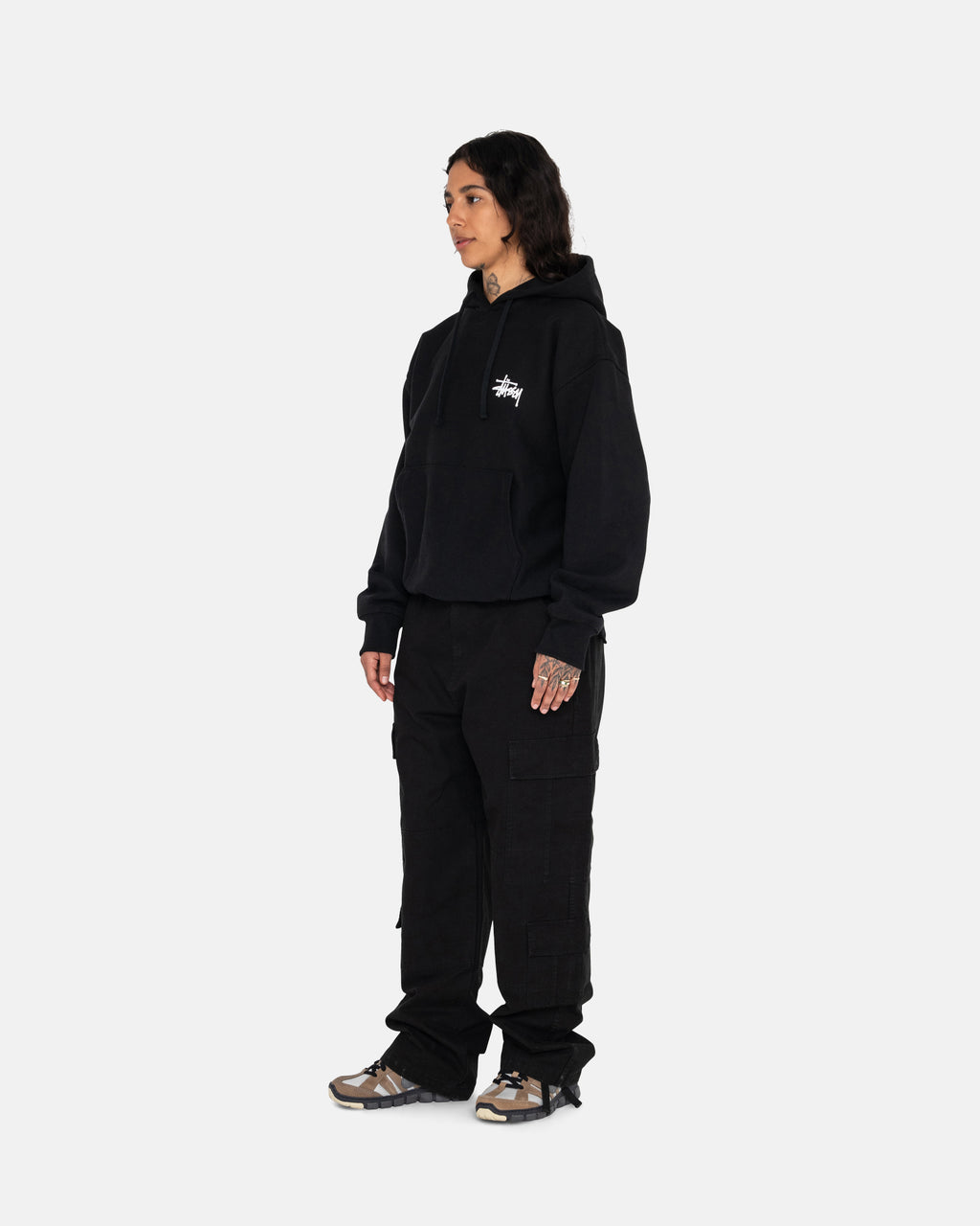 Stussy Basic Stüssy Hættetrøje Sort | 2759KRHSQ