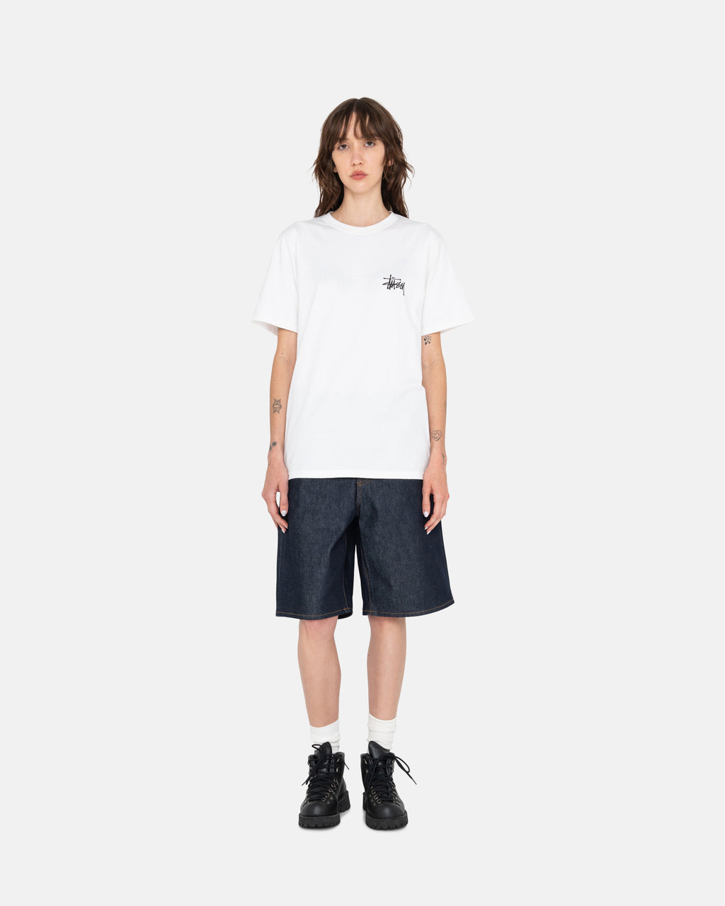 Stussy Basic Stüssy Løbe T-shirt Hvide | 5278NKDYU