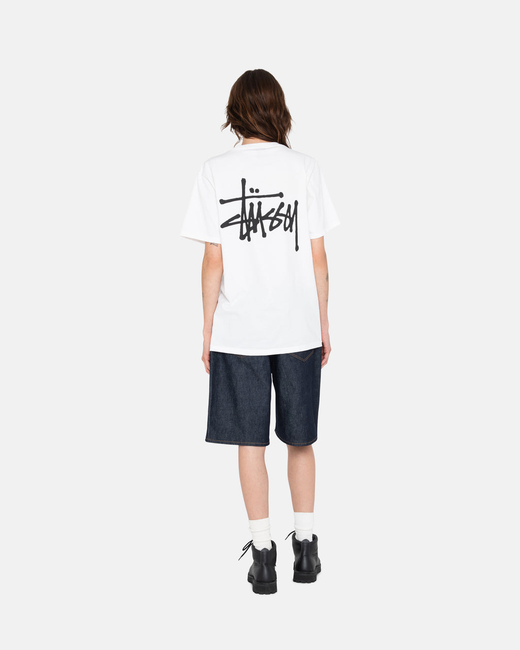 Stussy Basic Stüssy Løbe T-shirt Hvide | 5278NKDYU