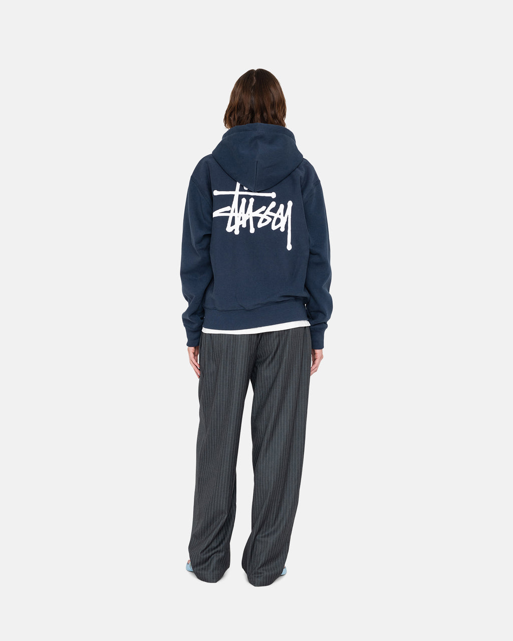 Stussy Basic Zip Hættetrøje Mørkeblå | 9564ZTJVC