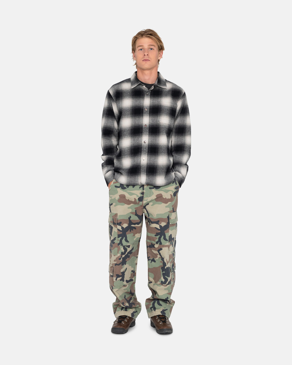 Stussy Bay Plaid Skjorte Grå | 8306LCFOS