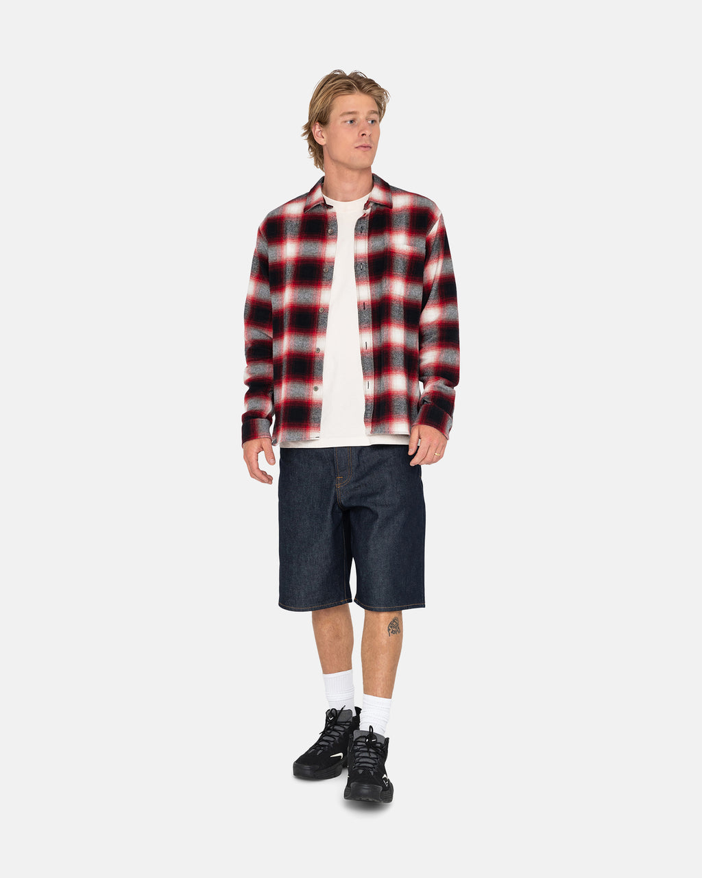 Stussy Bay Plaid Skjorte Rød | 4698ZMPEA