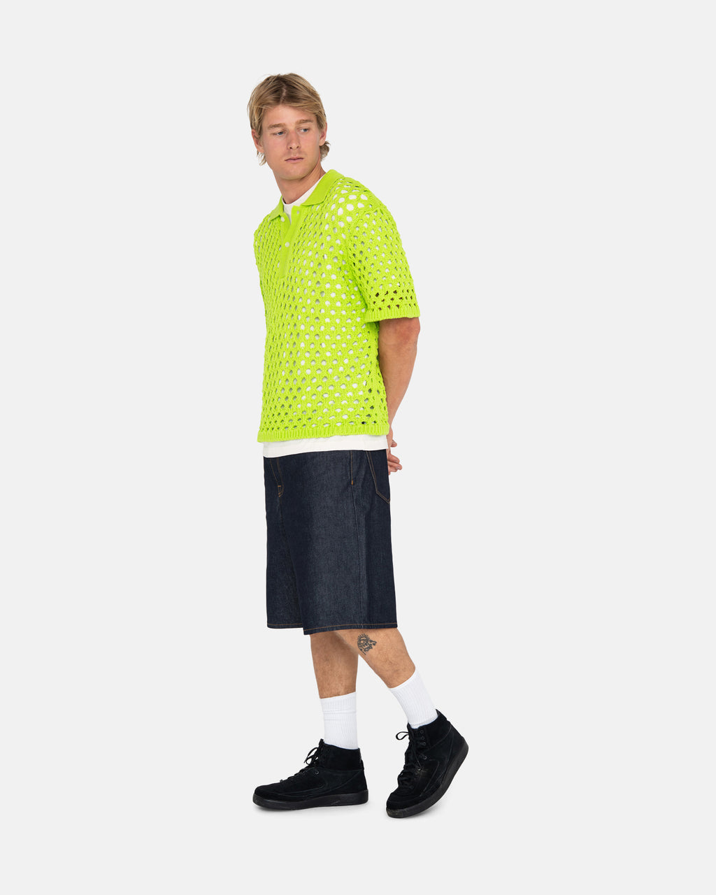 Stussy Big Mesh Polo Trøjer Lysegrøn | 8140VYGTB