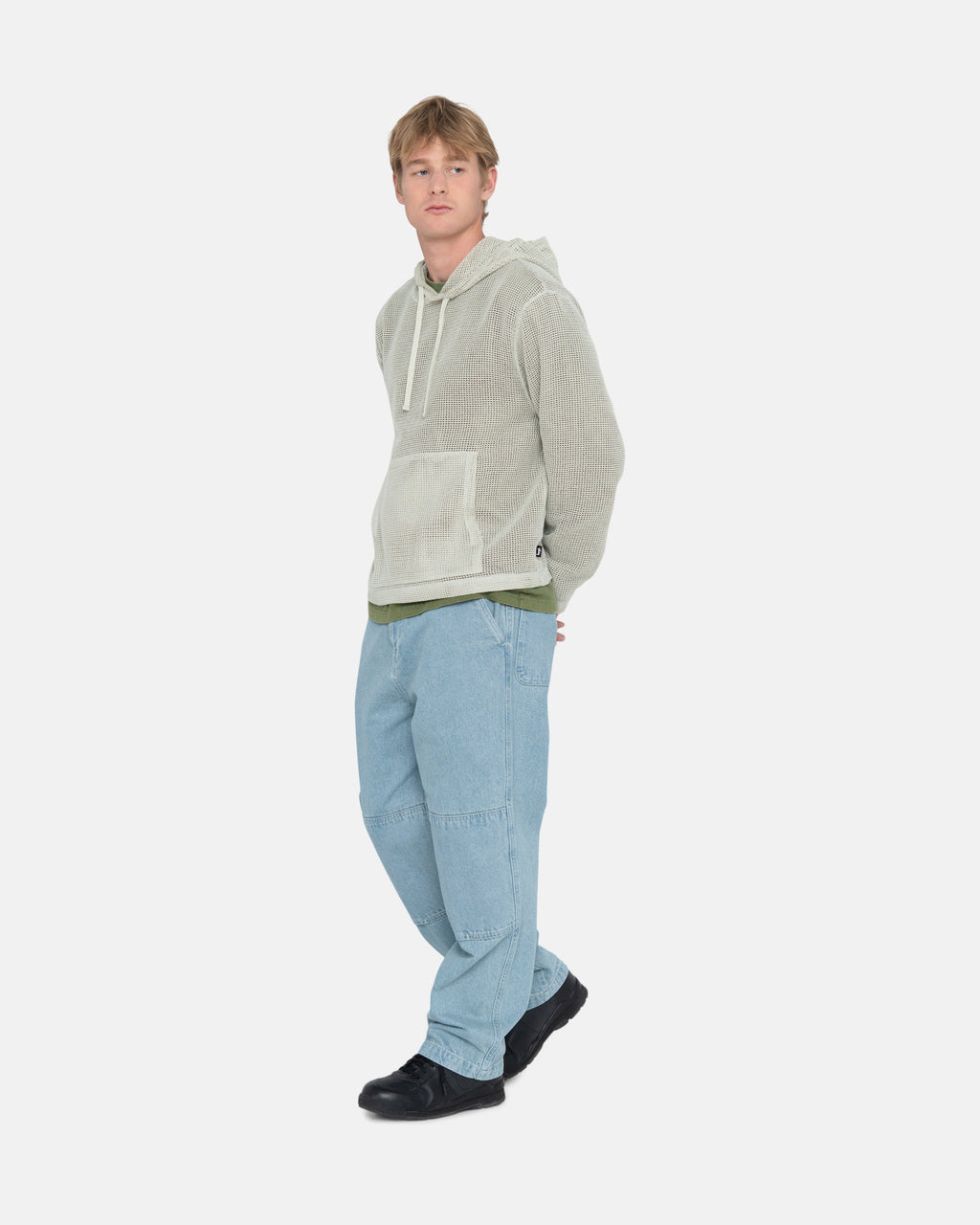 Stussy Bomulds Mesh Hættetrøje Beige | 7269KELTV