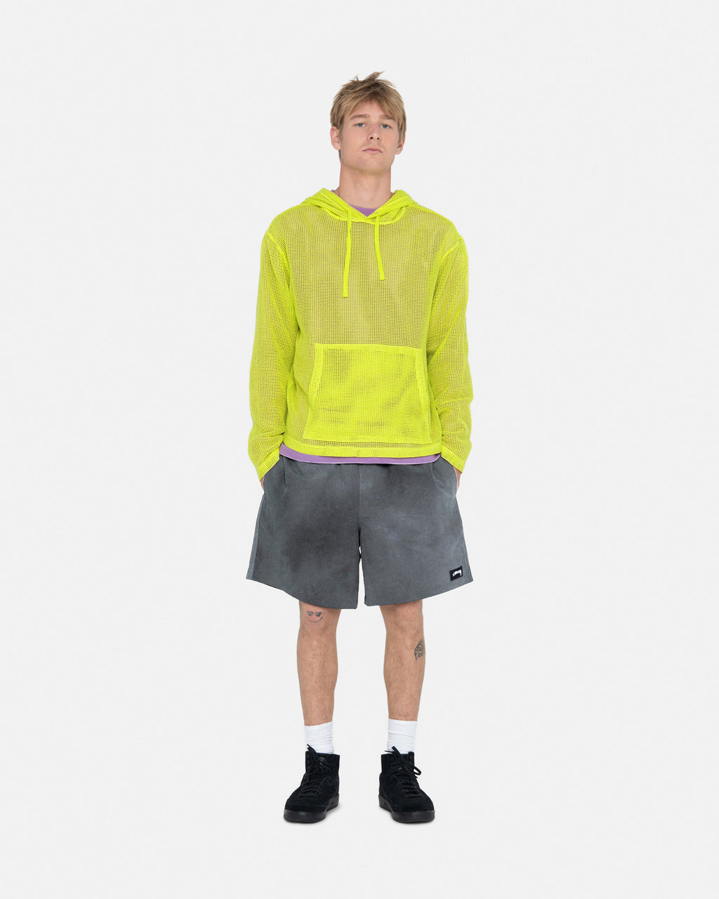 Stussy Bomulds Mesh Hættetrøje Lysegrøn | 7369OGWEY