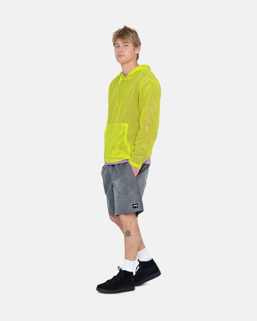 Stussy Bomulds Mesh Hættetrøje Lysegrøn | 7369OGWEY