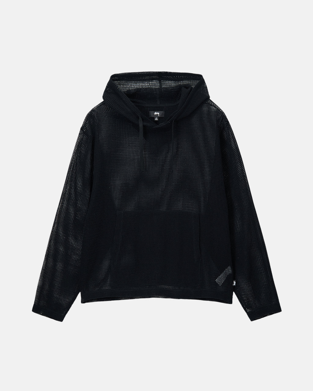 Stussy Bomulds Mesh Hættetrøje Sort | 9862IGAZB