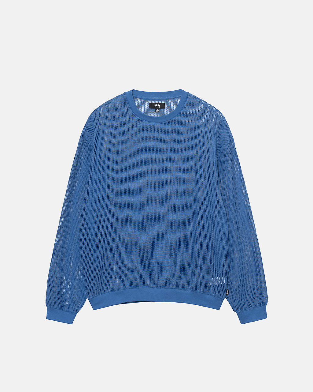 Stussy Bomulds Mesh Ls Crew Skjorte Blå | 7583LVWEP