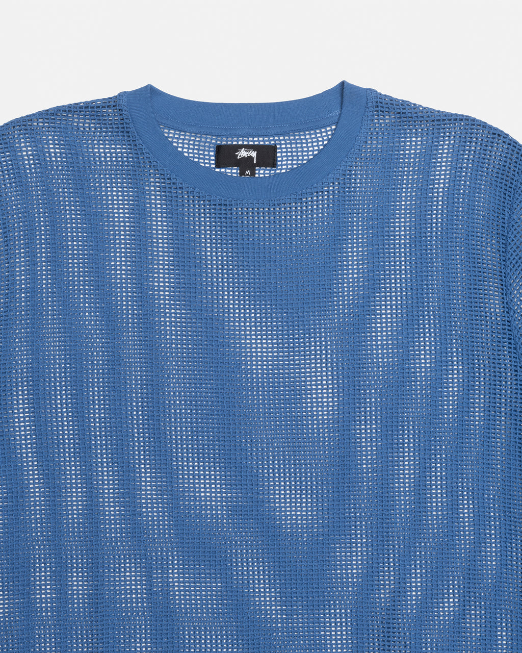 Stussy Bomulds Mesh Ss Crew Skjorte Blå | 2573MHKYG