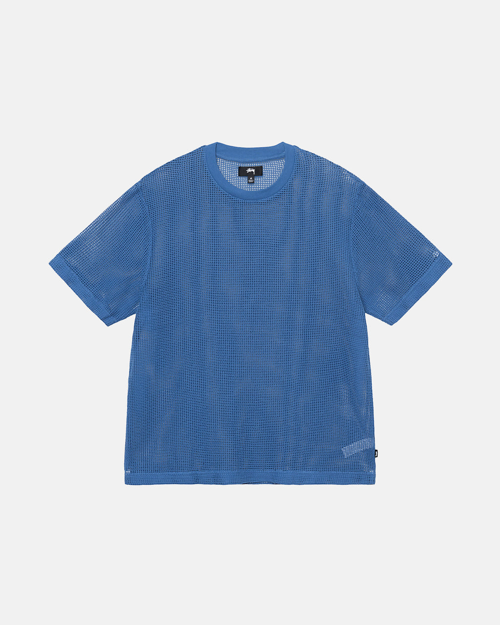 Stussy Bomulds Mesh Ss Crew Skjorte Blå | 2573MHKYG