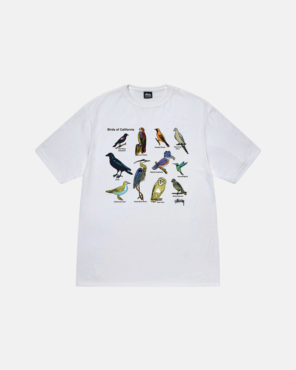 Stussy California Birds Løbe T-shirt Hvide | 8260OMNJI