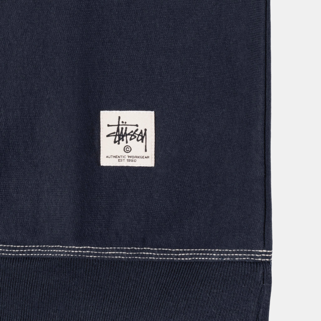 Stussy Contrast Stitch Label Crew Shorts Mørkeblå | 6987PQTVH