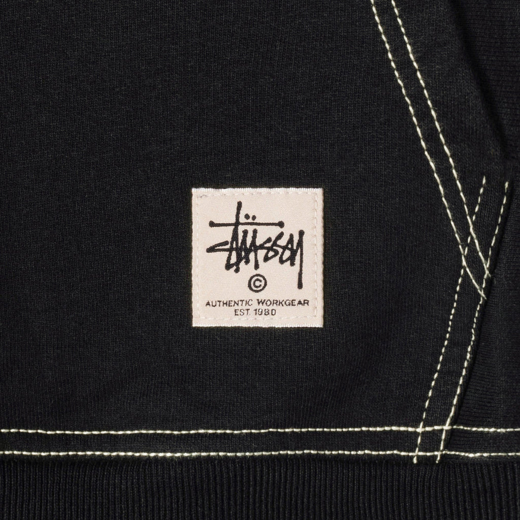 Stussy Contrast Stitch Label Hættetrøje Sort | 2369UXHIM