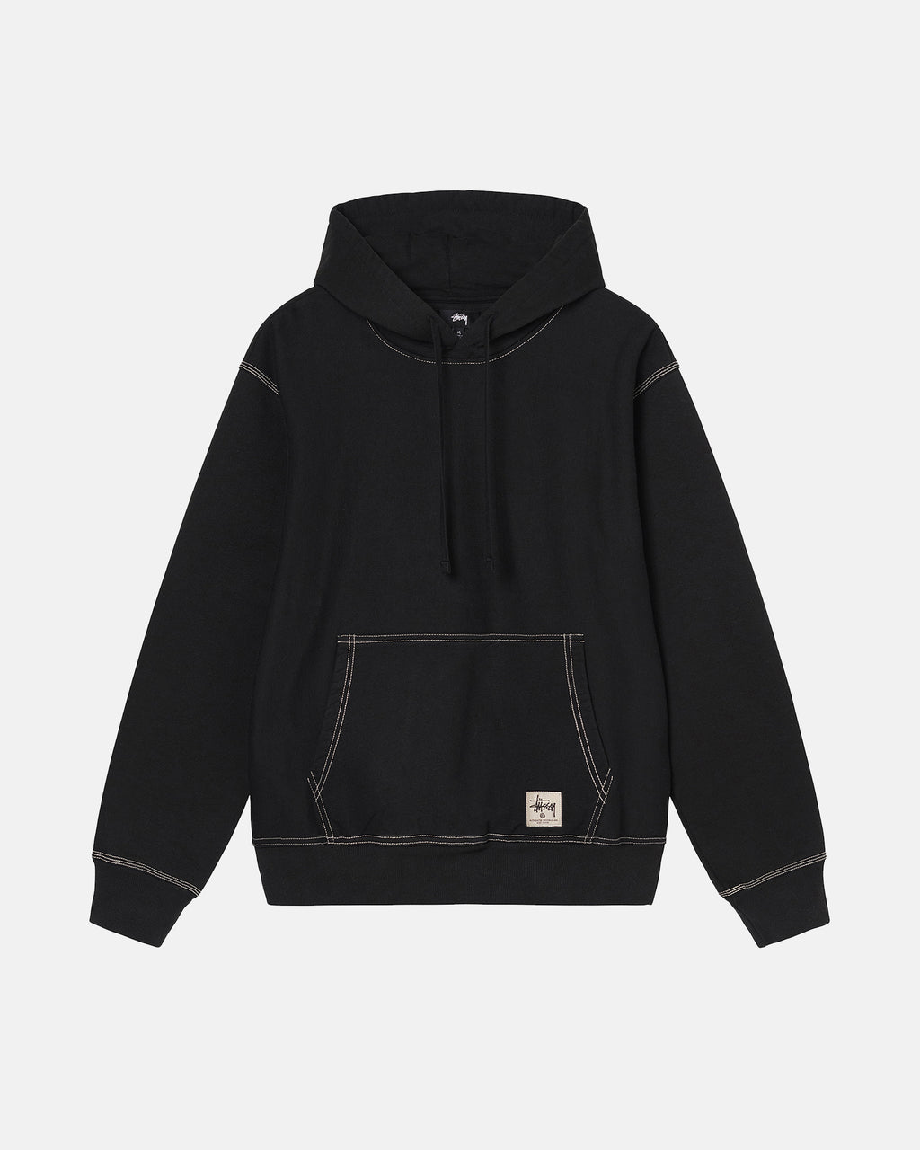 Stussy Contrast Stitch Label Hættetrøje Sort | 2369UXHIM