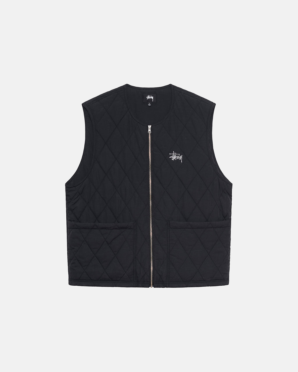 Stussy Diamond Quiltet Veste Sort | 1527KFIRS