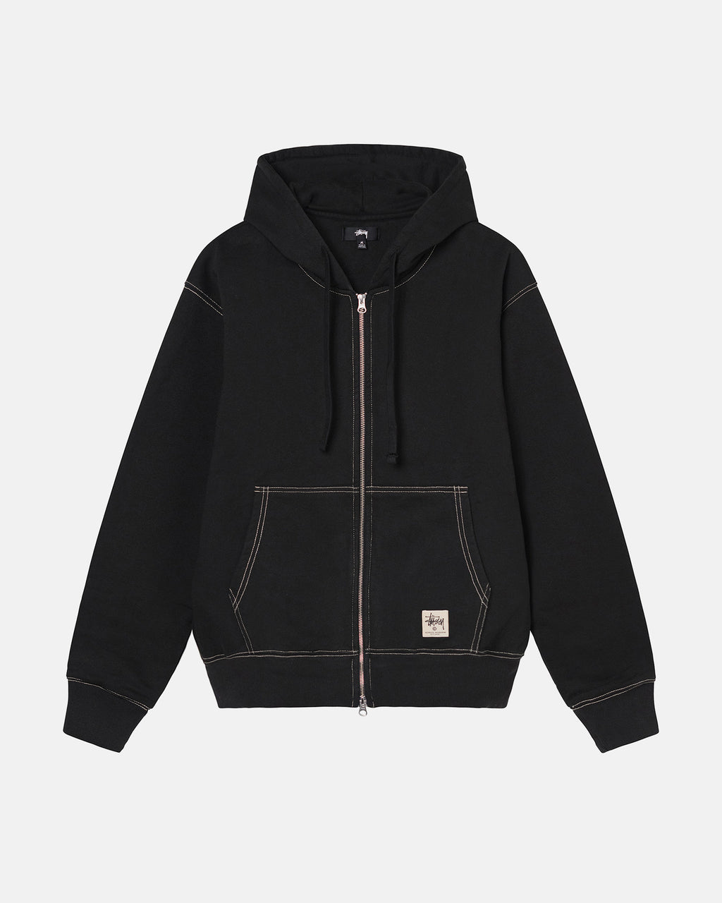 Stussy Double Face Label Zip Hættetrøje Sort | 6978LVJGU