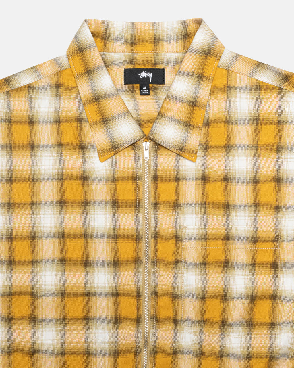 Stussy Eddie Plaid Zip Skjorte Sennep | 4815WKQVP