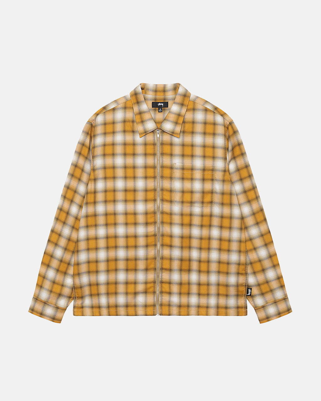 Stussy Eddie Plaid Zip Skjorte Sennep | 4815WKQVP