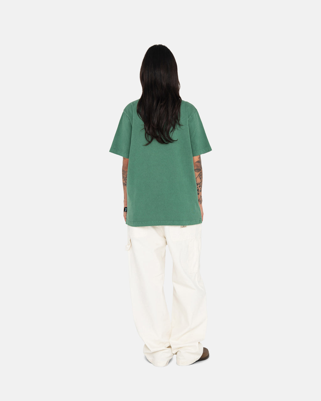 Stussy Heavyweight Pigment Dyed Crew Løbe T-shirt Dyb Grøn | 0528LDEBQ