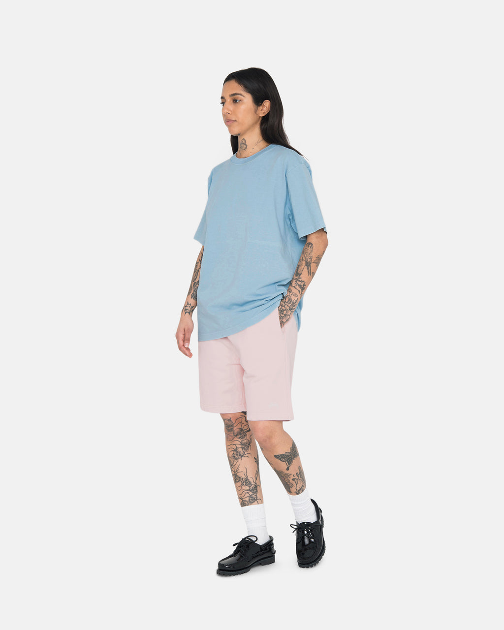 Stussy Heavyweight Pigment Dyed Crew Løbe T-shirt Blå | 8354MJVUX