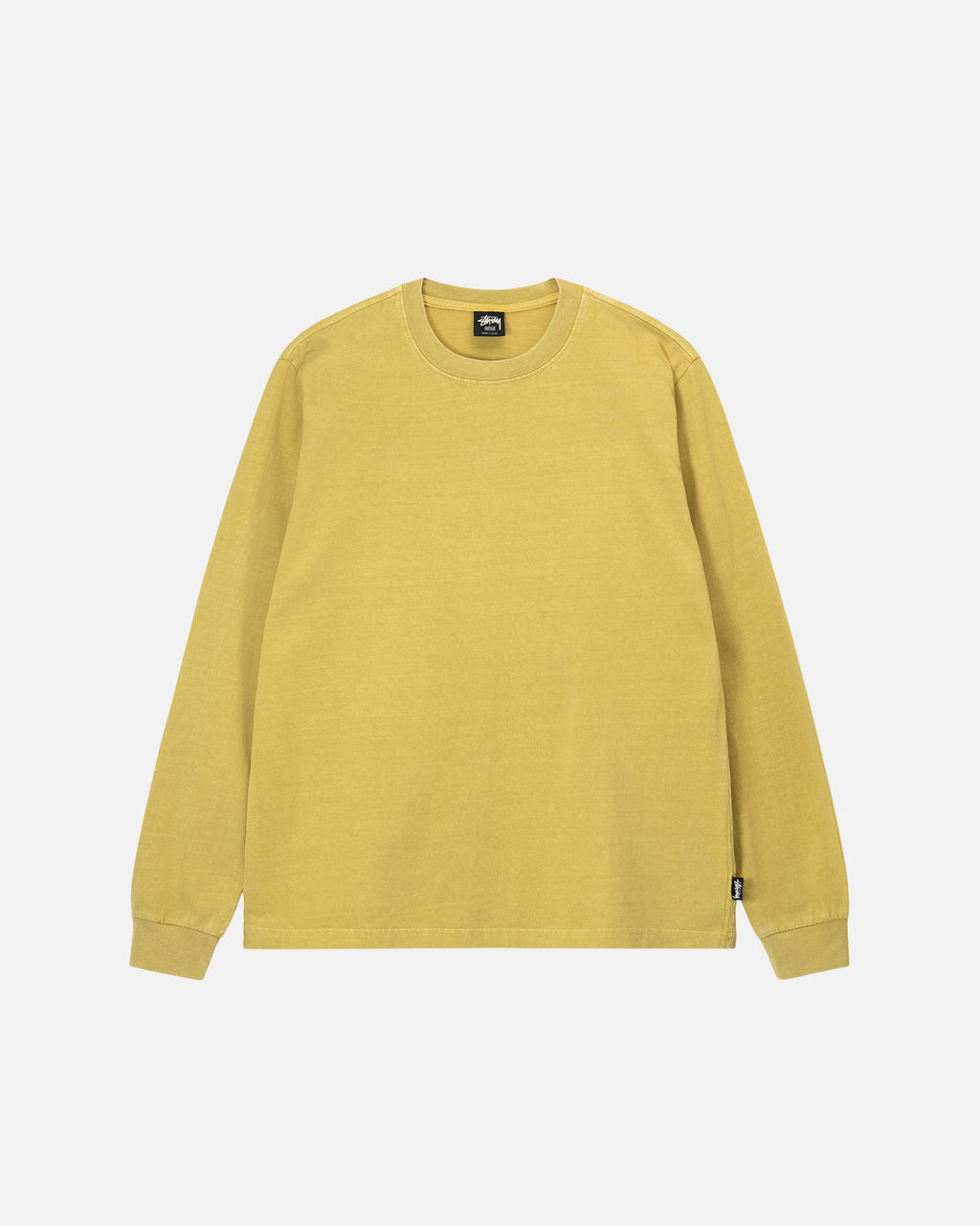 Stussy Heavyweight Pigment Dyed Ls Crew Løbe T-shirt Sennep | 3965ZVIBT