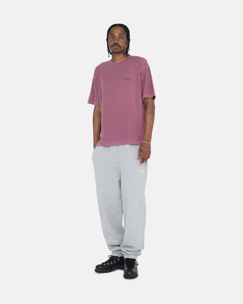 Stussy Lazy Løbe T-shirt Lilla | 0371ZODQS