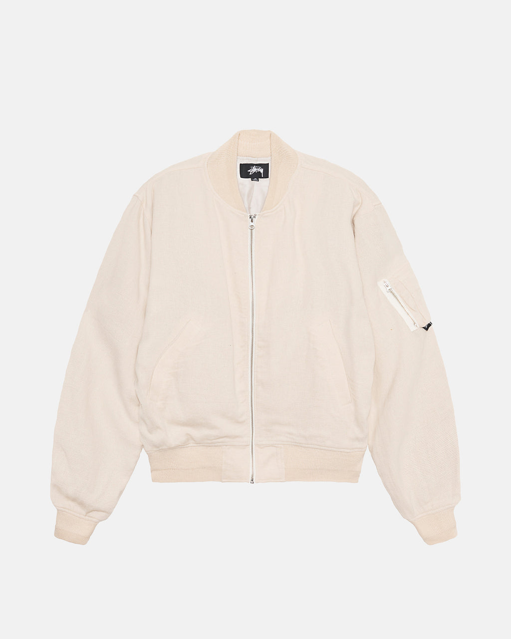 Stussy Linen Beach Bomber Jakke Beige | 9684BUSXV