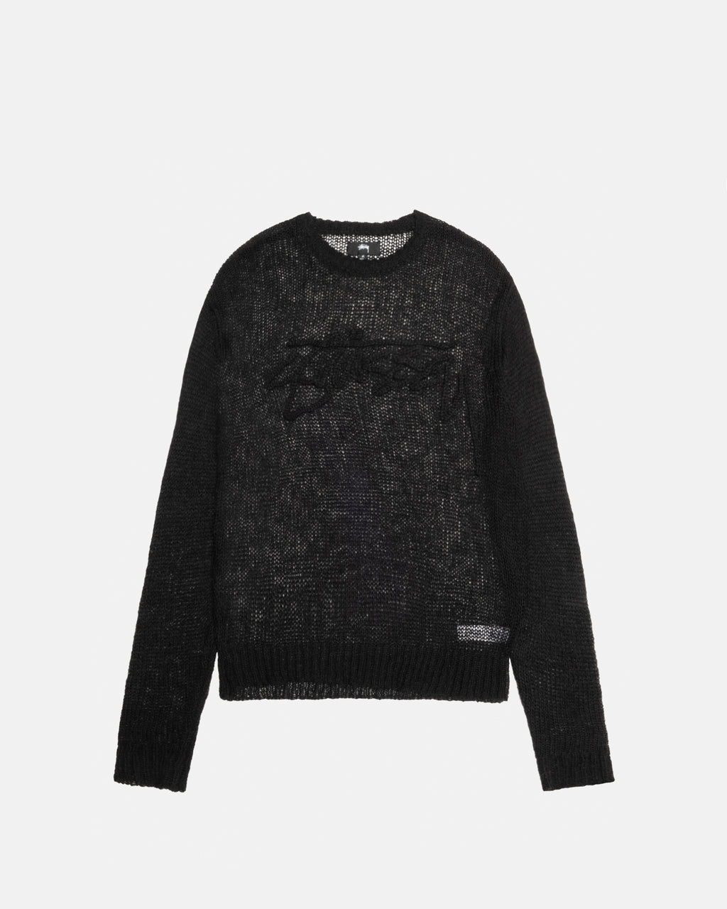 Stussy Loose Knit Logo Trøjer Sort | 3026TCKHY