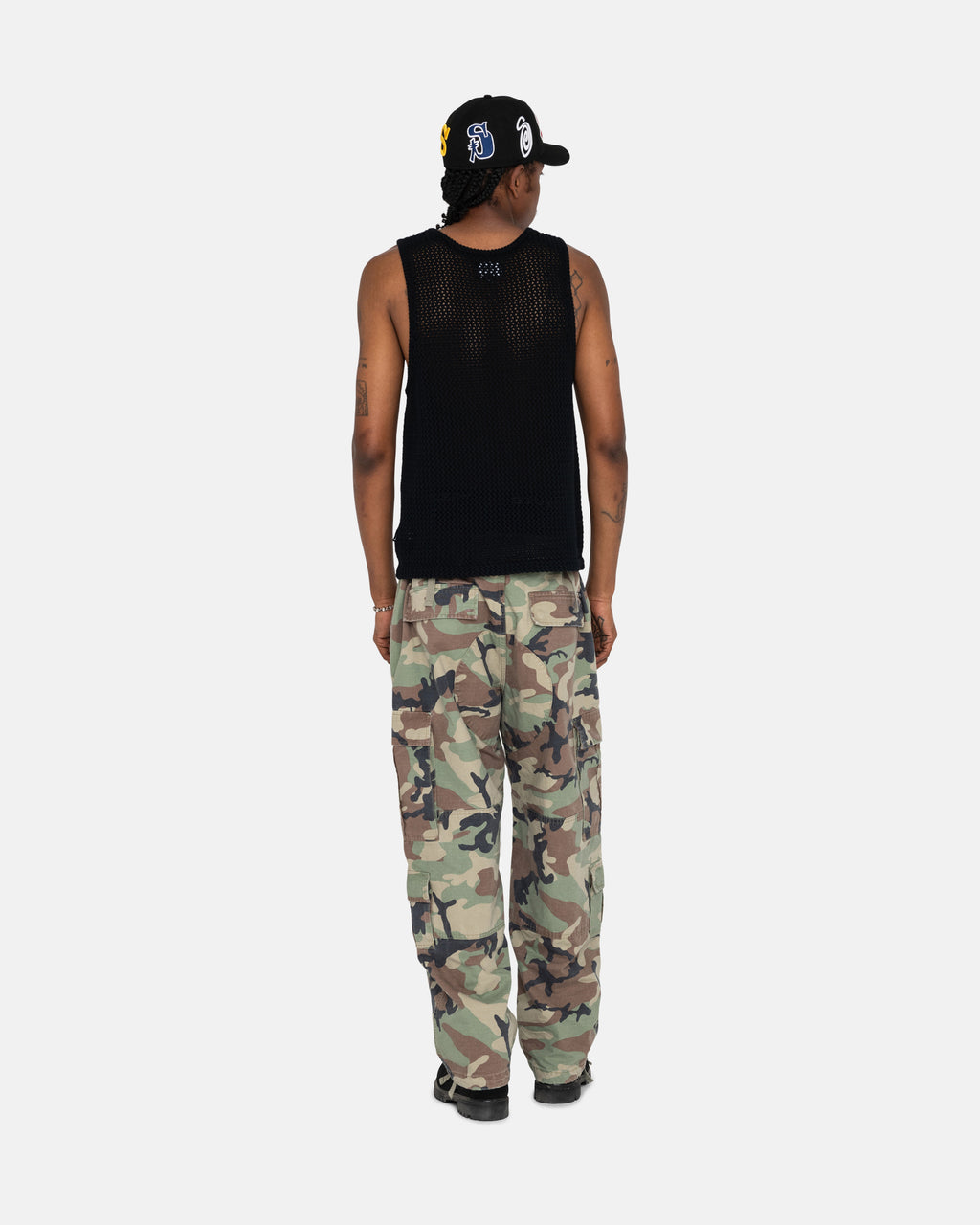 Stussy O'dyed Heavyweight Mesh Tank Top Sort | 3046PFLIV