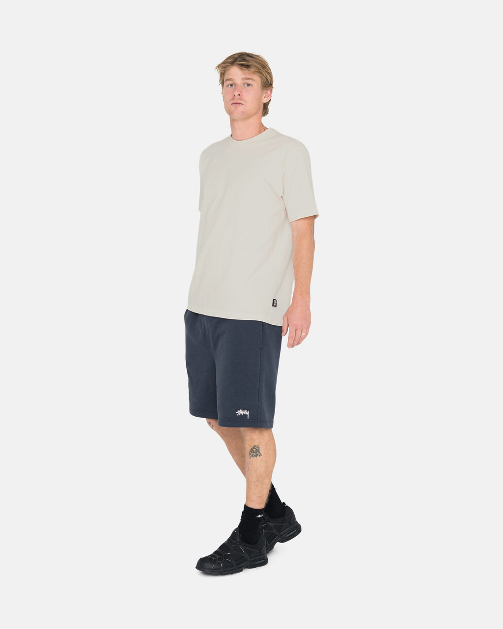 Stussy Overdyed Stock Logo Sweat Shorts Mørkeblå | 2716YSMUO