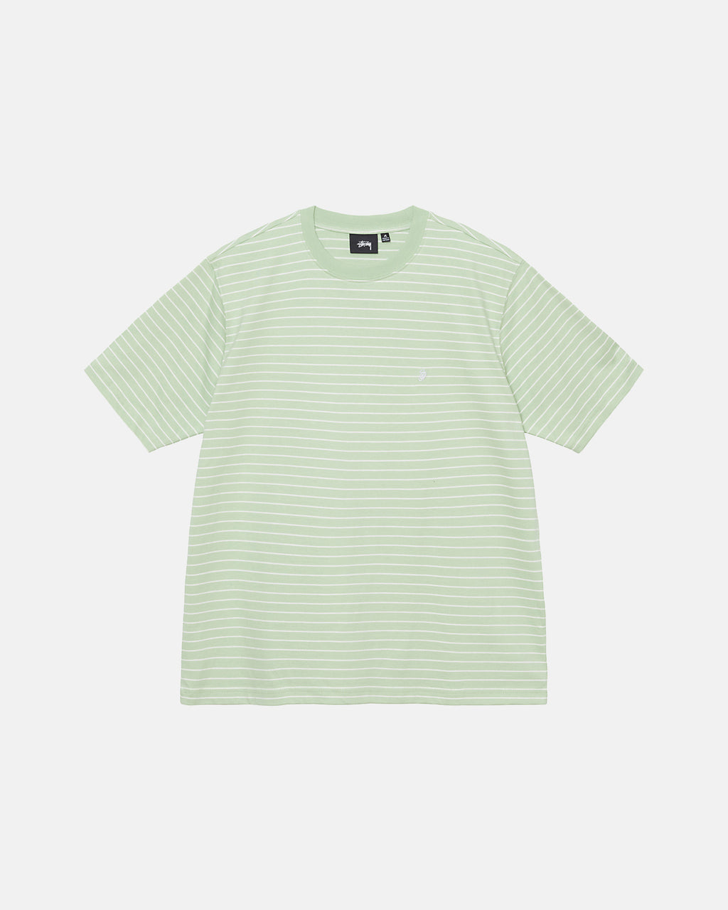 Stussy Pin Stribet Ss Crew Skjorte Grøn | 3698OYMQZ