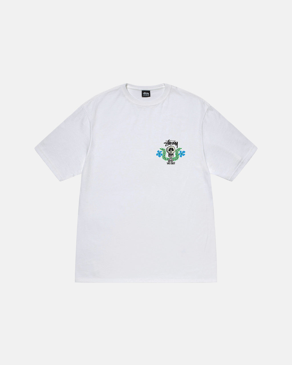 Stussy Skull Crest Løbe T-shirt Hvide | 7263QCHXD