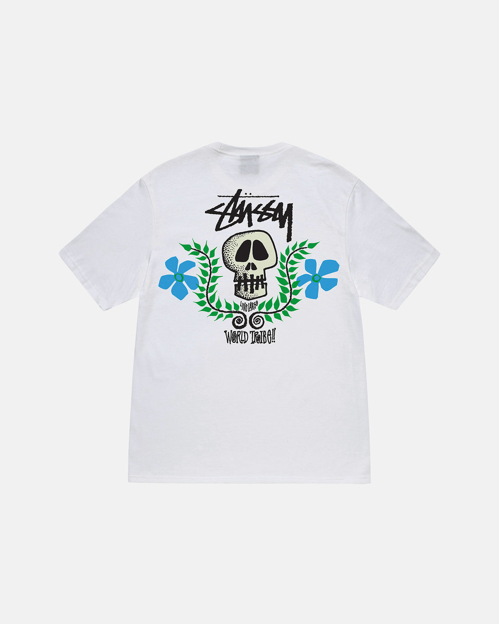 Stussy Skull Crest Løbe T-shirt Hvide | 7263QCHXD