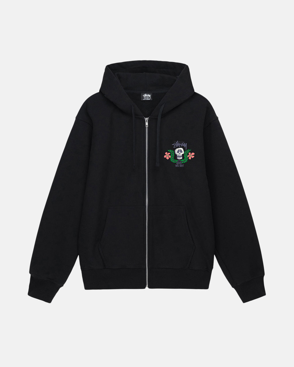 Stussy Skull Crest Zip Hættetrøje Sort | 9072NKIYT