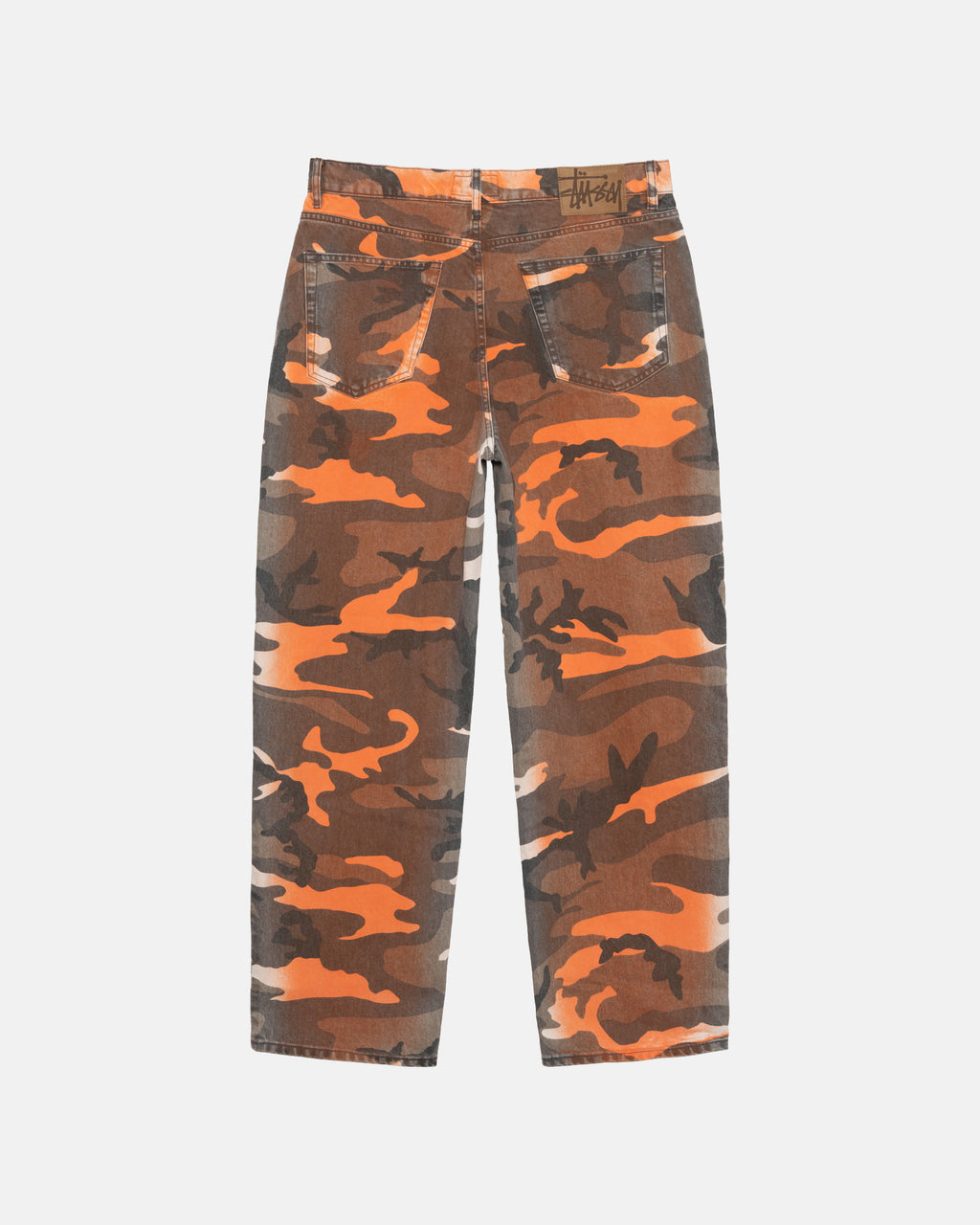 Stussy Spray Dye Big Ol' Jeans Orange Camo | 4756NSUEH