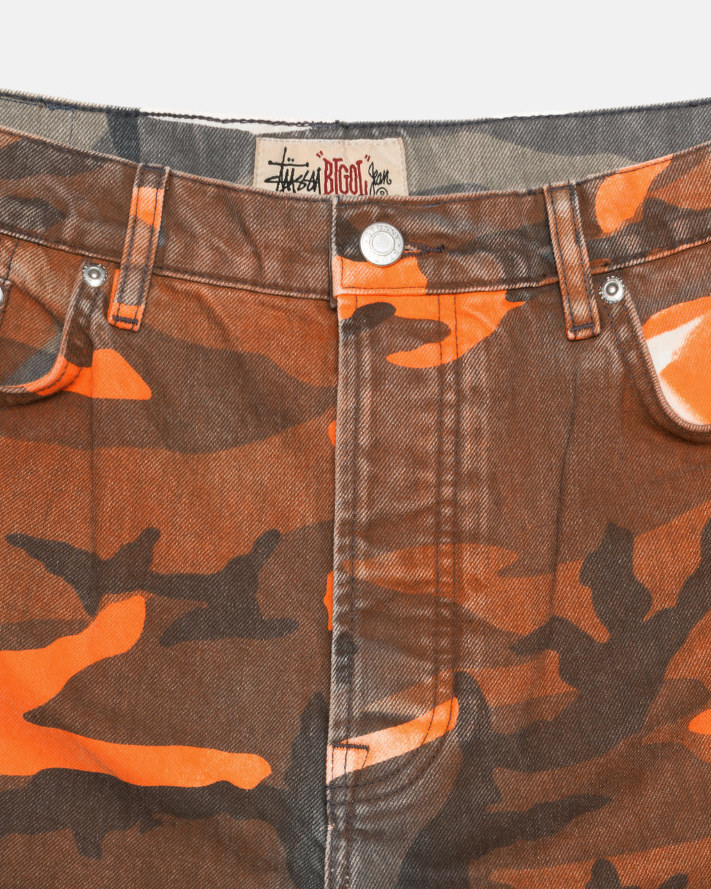 Stussy Spray Dye Big Ol' Jeans Orange Camo | 4756NSUEH