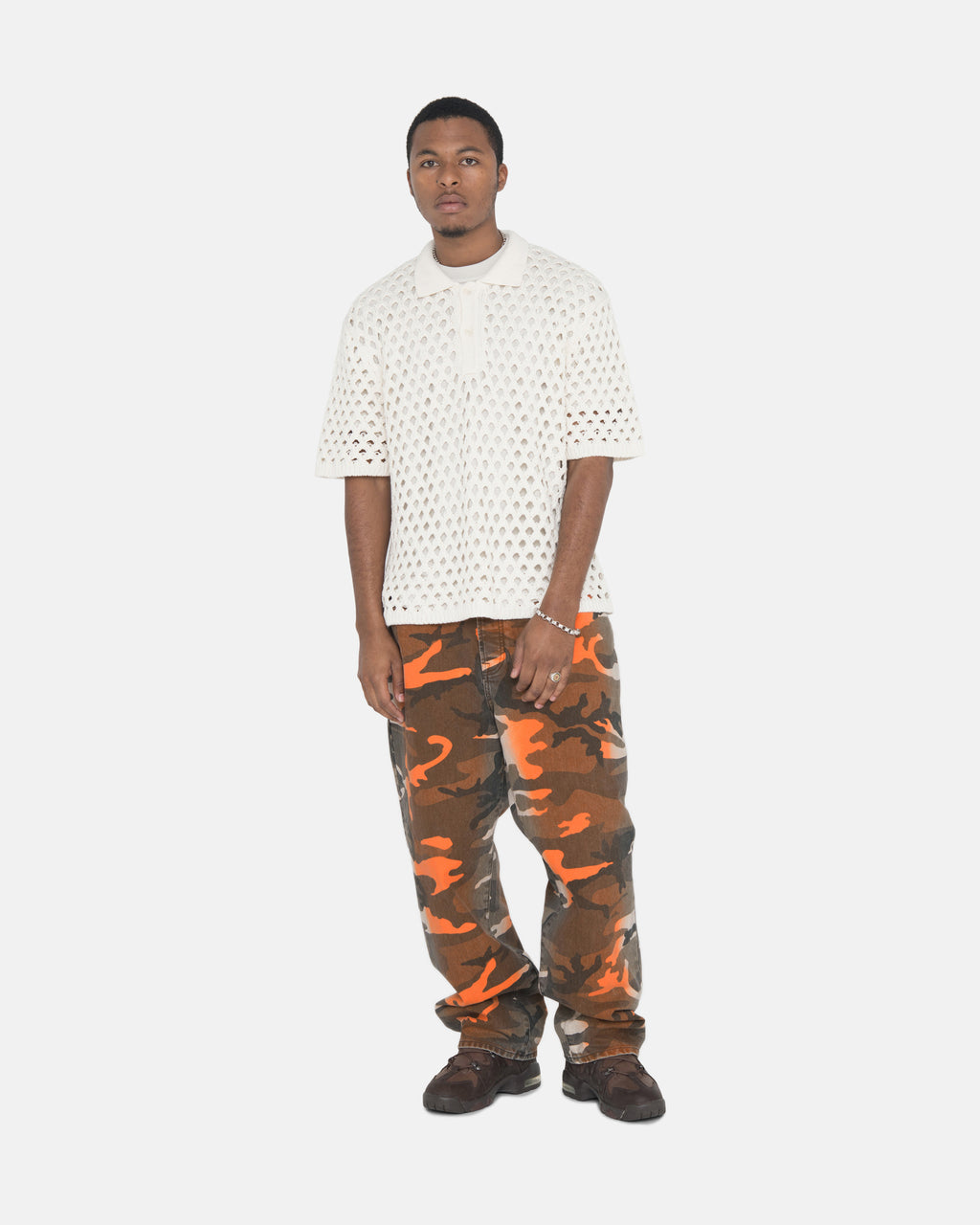 Stussy Spray Dye Big Ol' Jeans Orange Camo | 4756NSUEH