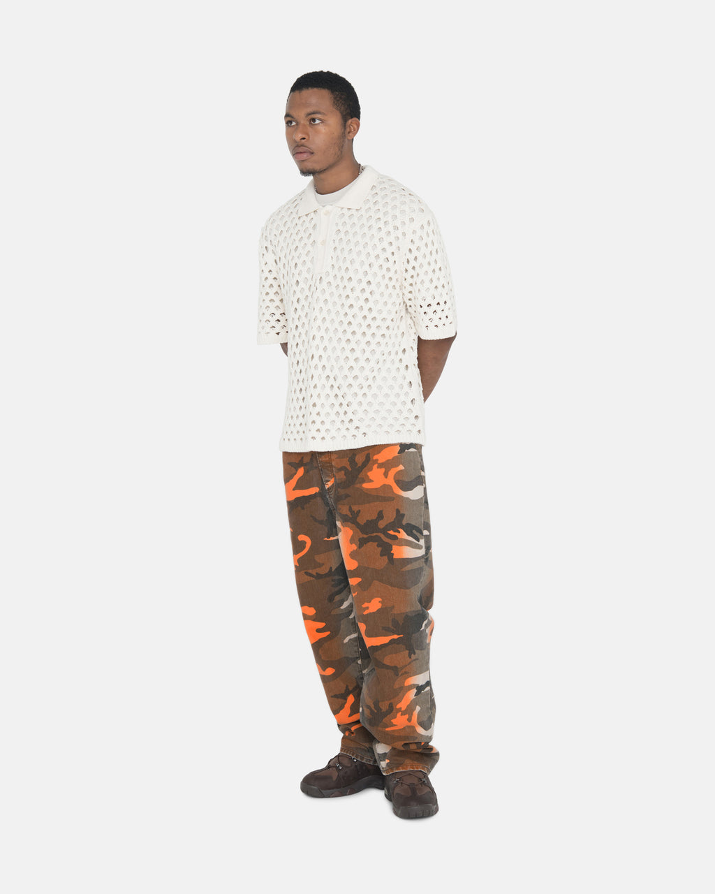 Stussy Spray Dye Big Ol' Jeans Orange Camo | 4756NSUEH