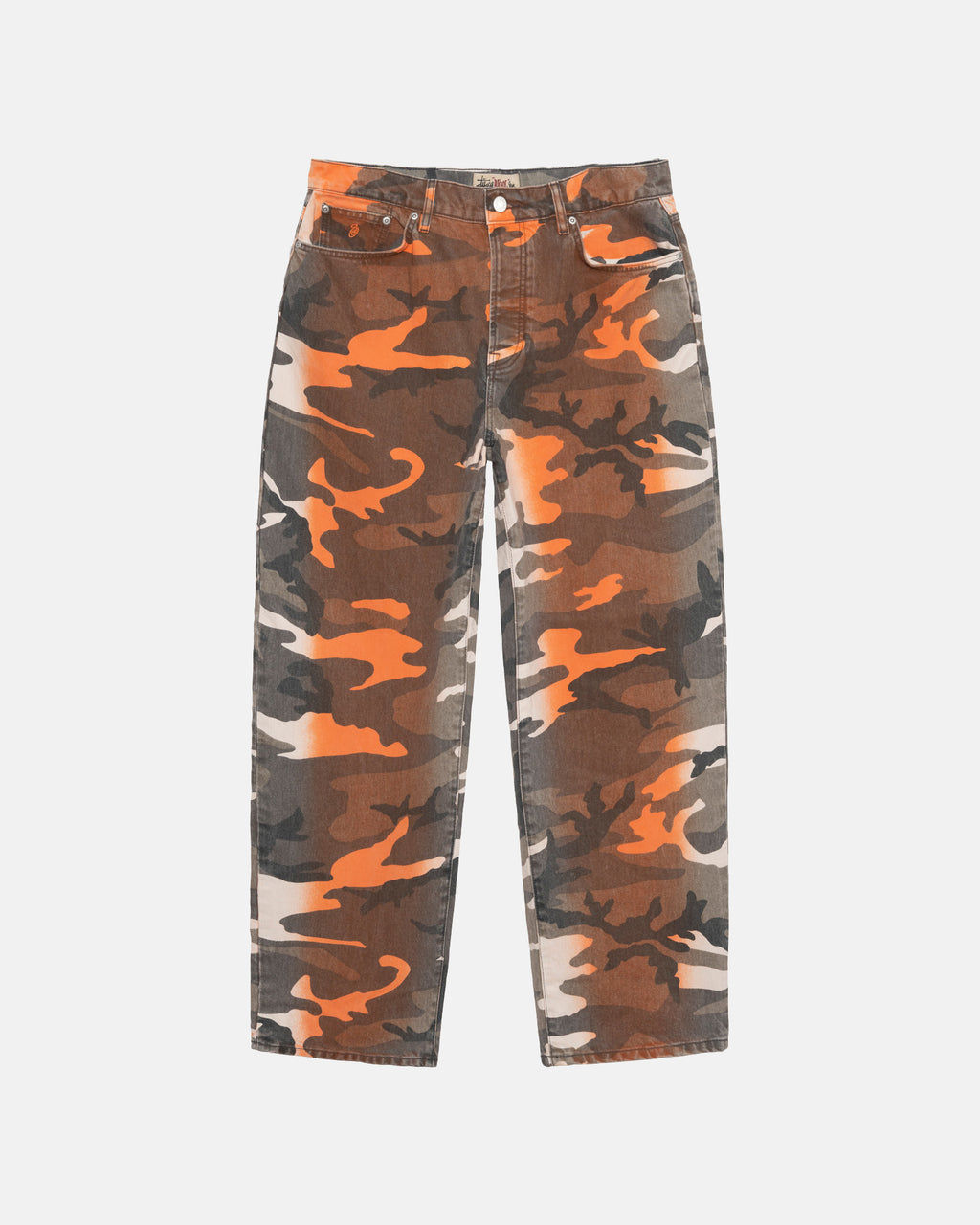 Stussy Spray Dye Big Ol\' Jeans Orange Camo | 4756NSUEH