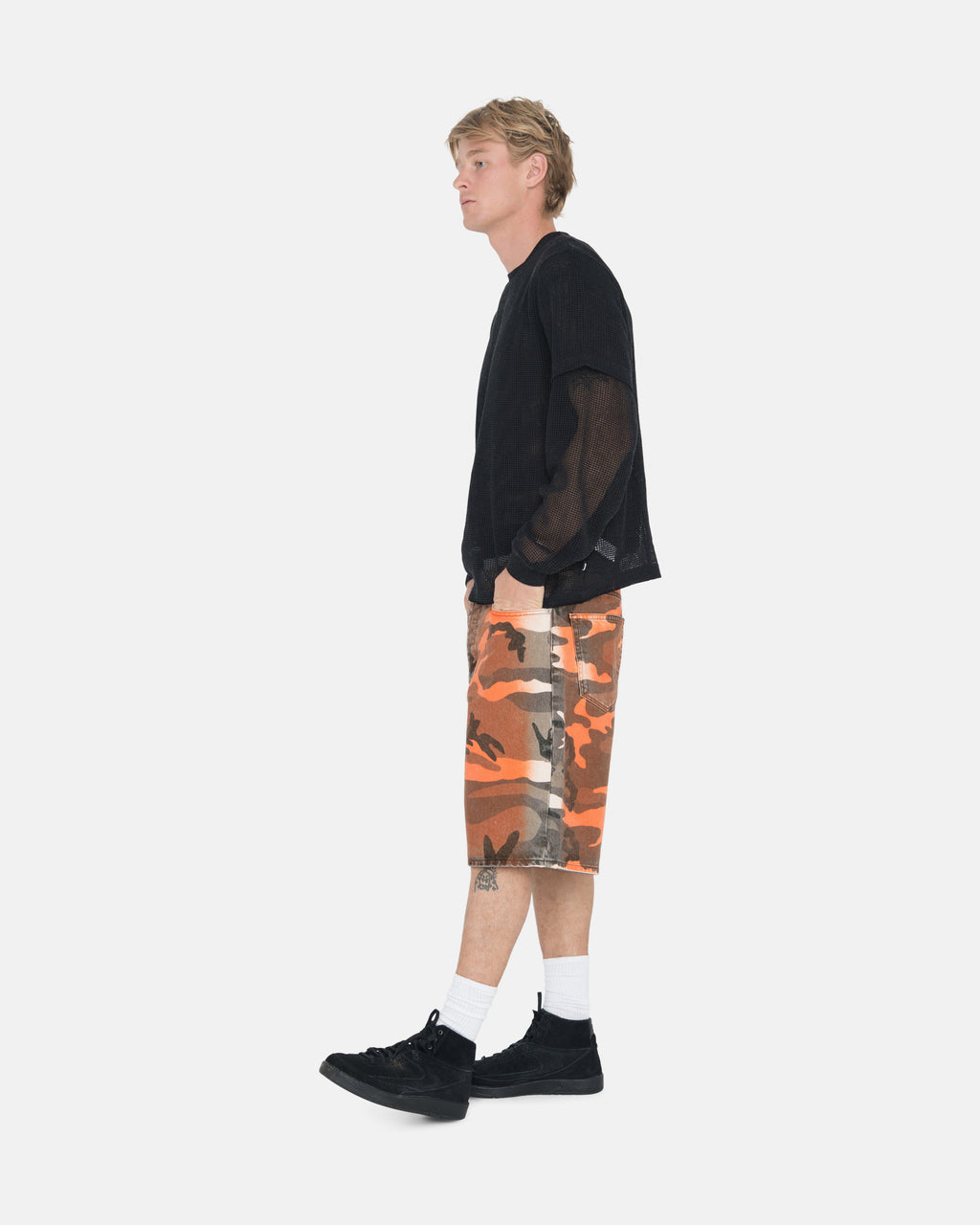 Stussy Spray Dye Big Ol' Shorts Orange Camo | 7602WQDLI